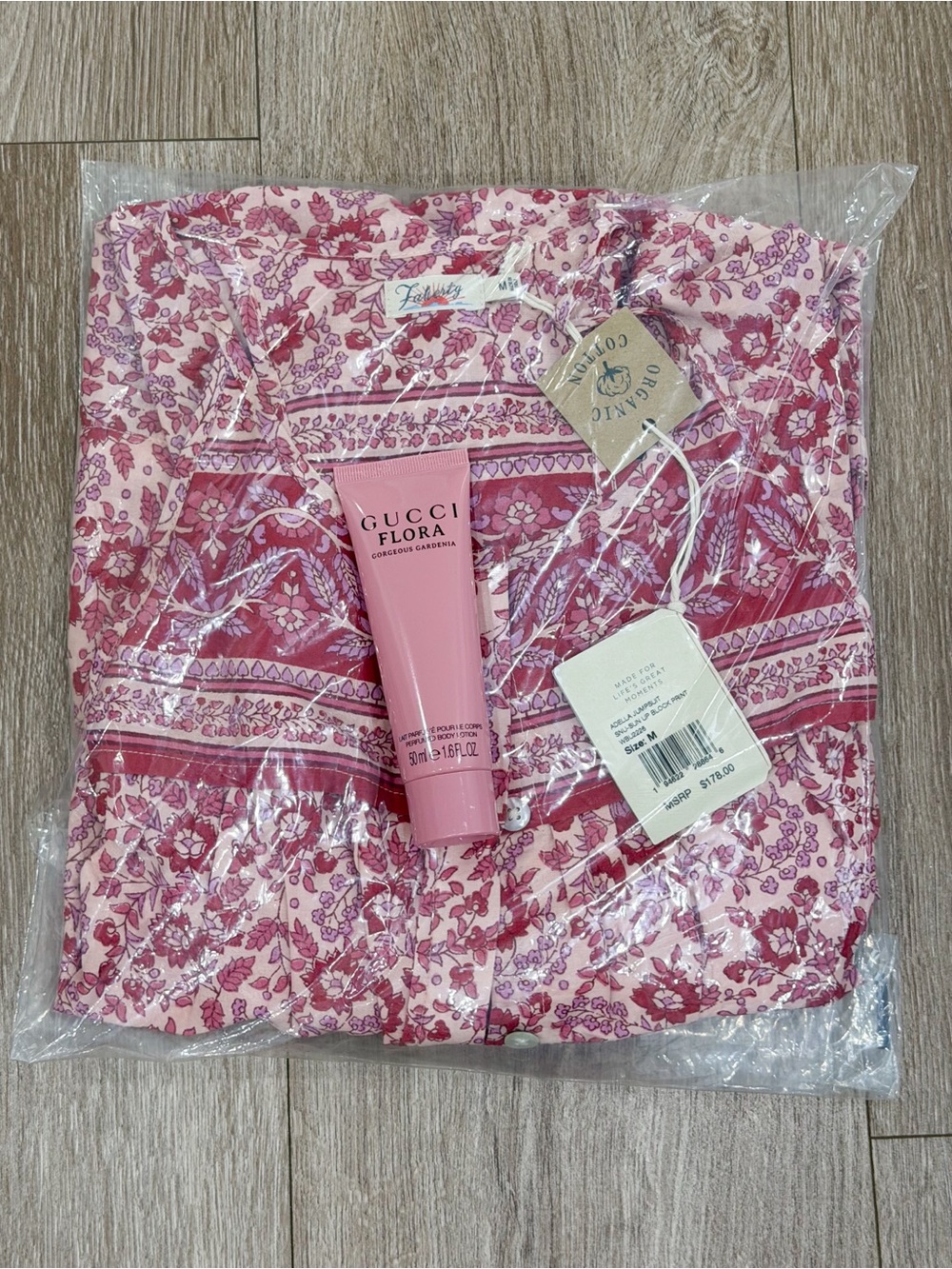 NWT Faherty Adella Floral Organic Cotton Jumpsuit Sun Up Block Print Size Medium